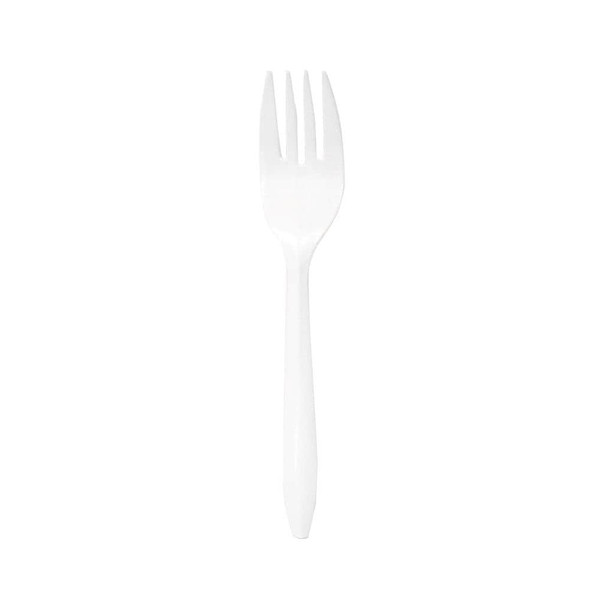 Empress E175001 White Medium Weight Polypropylene Fork (1000/Case)