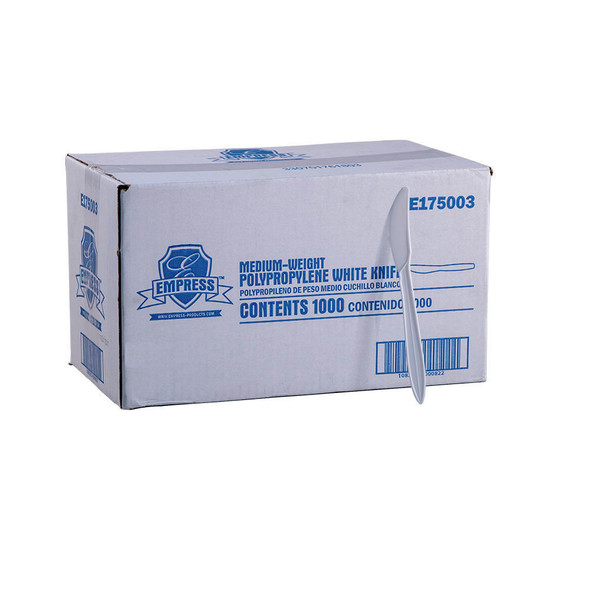 Empress E175003 White Medium Weight Polypropylene Knife (1000/Case)