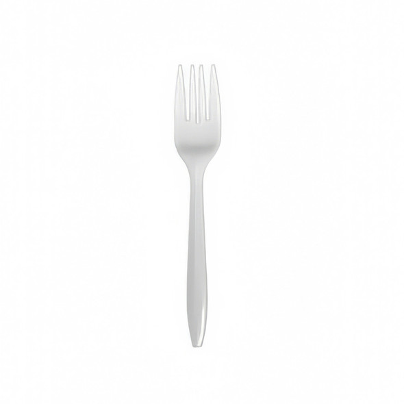 Empress E178001 Individually Wrapped White Medium Weight Polypropylene Fork (1000/Case)