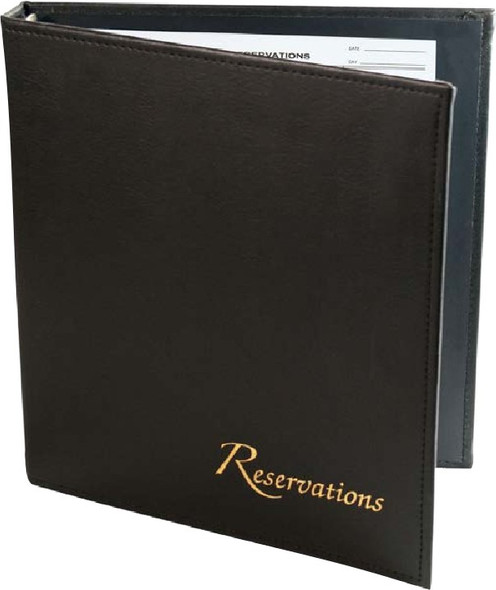 Menu Solutions R080ABK Reservation Binder, Gold Debossed, Black Leather Like Menu Solutions R080ABK Reservation Binder, Gold Debossed, Black Leather Like