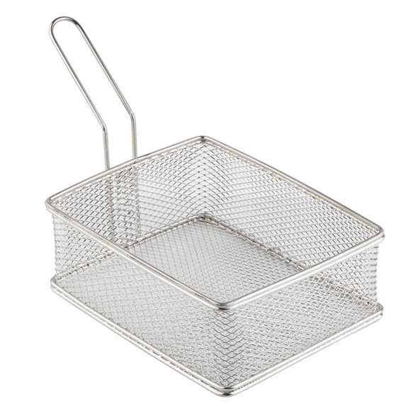 Tablecraft 10972 Rectangular Wire Serving Basket, 9" x 7" x 3", Stainless Steel