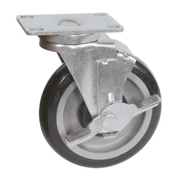 BK 5SBR-1PT-PLY-PS4 Caster Kit, 5" Diameter Swivel Plate Casters