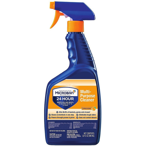 Microban Disinfecting Multi Purpose Spray Citrus, 32 Oz.