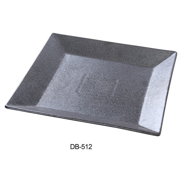 Yanco DB-512 Black 12" Square China Plate (12/Case)