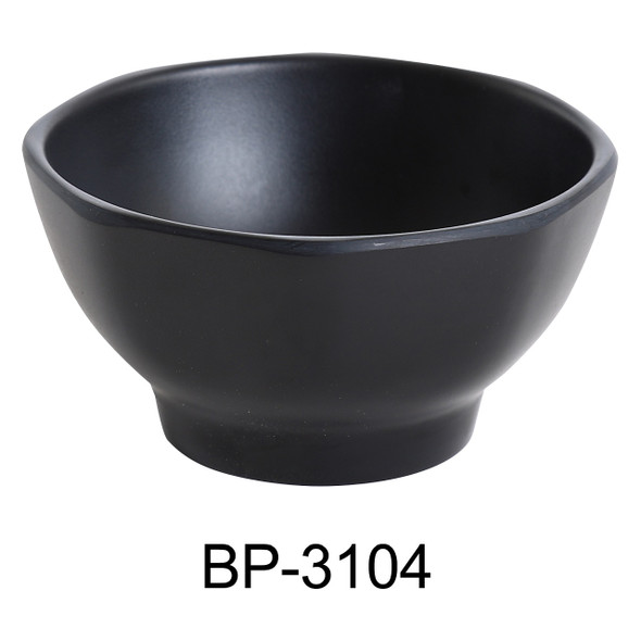 Yanco BP-3104 Black Pearl 10 oz. Round Melamine Miso Soup Bowl