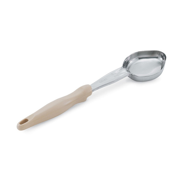Vollrath 6412335 One Piece Heavy-Duty Spoodle, 3 oz., Solid Oval Bowl, Ivory Handle