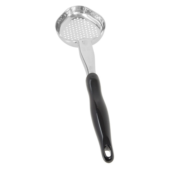 Vollrath 6422620 One Piece Heavy-Duty Spoodle, 6 oz., Perforated Oval Bowl, Black Handle