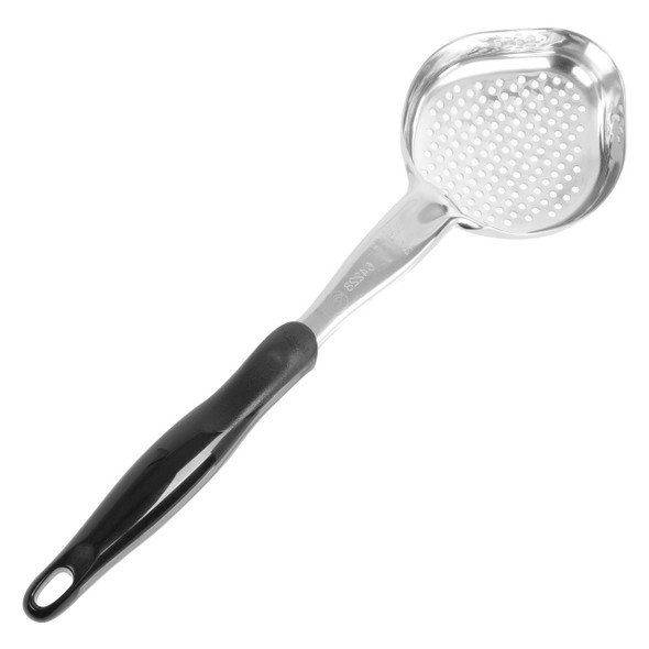 Vollrath 6422820 One Piece Heavy-Duty Spoodle, 8 oz., Perforated Oval Bowl, Black Handle