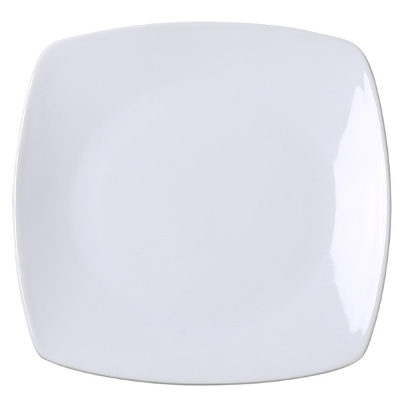 Yanco ML-2107 Mainland 6 3/4" x 1/2" Square Plate with Rounded Corner, Porcelain, Super White, 36/Case