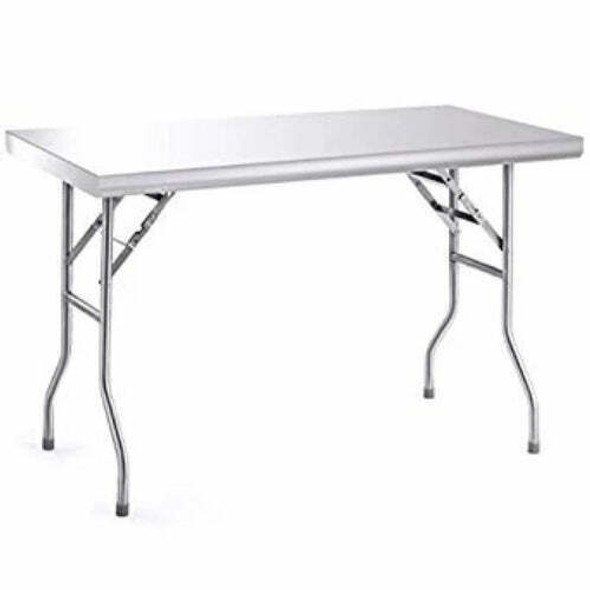 KCS FWT-2472 Stainless Steel Flat Top Folding Table, 24" x 72" x 30-7/8"