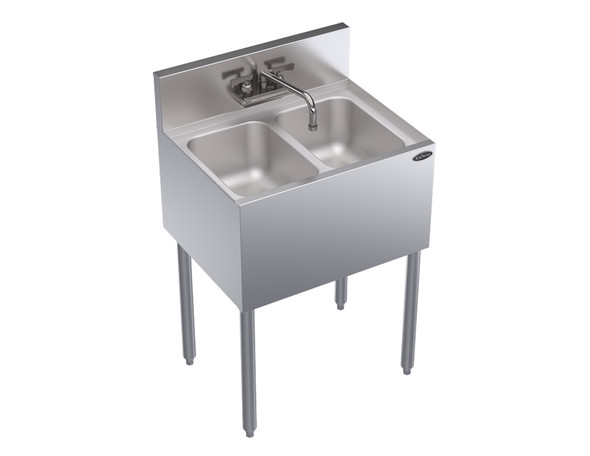 Krowne KR19-22C Royal Series 24" Two Compartment Bar Sink, 19"D