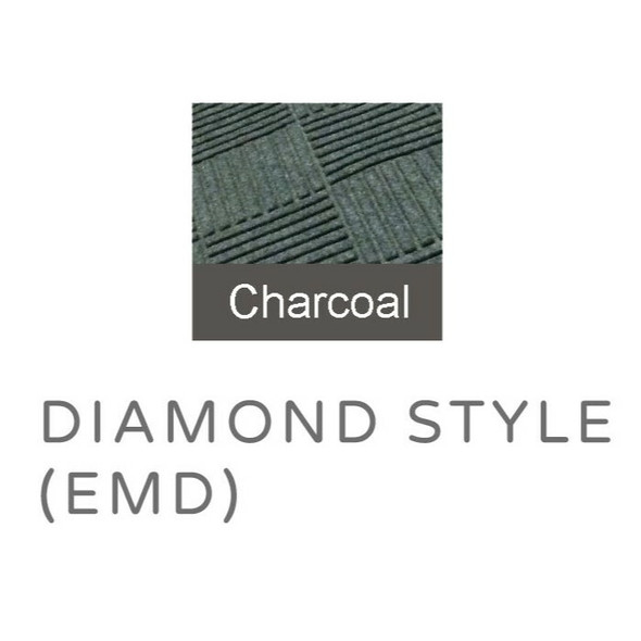 Axia EMD4872C Charcoal Entrance Mat, Diamond, 4' x 6'