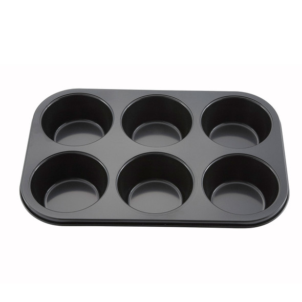 Winco AMF-6NS Non-Stick Carbon Steel Jumbo Muffin Pan, 6 Cup, 7 oz., 13" x 8-1/2"