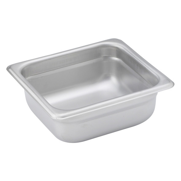 Winco SPJH-602 1/6 Size 2.5" Deep Stainless Steel Steam Pan - 22 Gauge