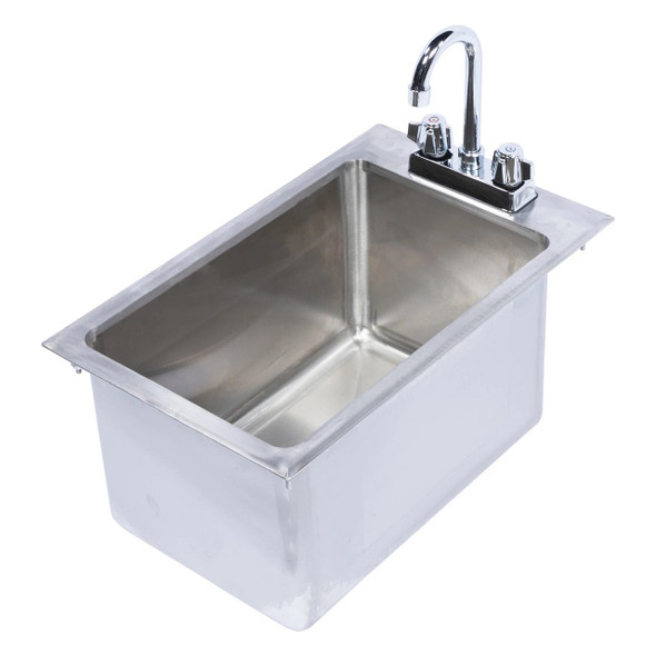 KCS KCS-DIS11X17-10 Stainless Steel Single Bowl Drop-In Sink, 11x17x10