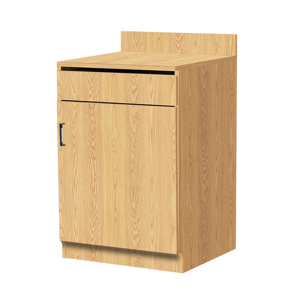 Oak Street M8210-OAK 24" Oak Waitress Station with 1 Drawer & 1 Door
