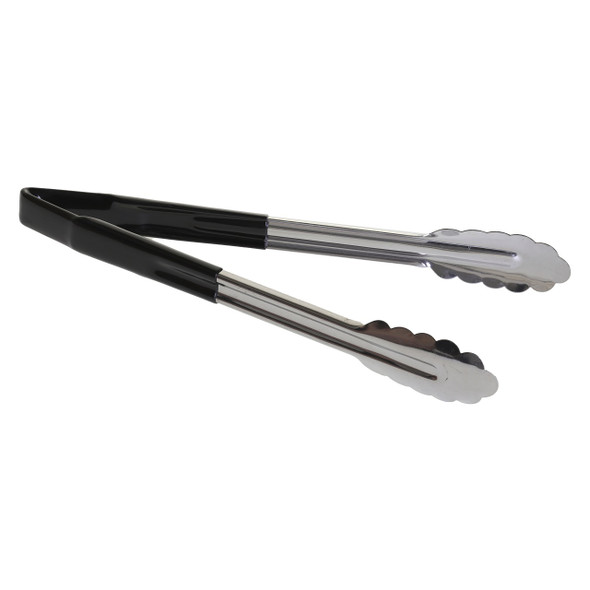 Tablecraft 3712BKEU Tongs, 12", One Piece, Vinyl-Coated, Black