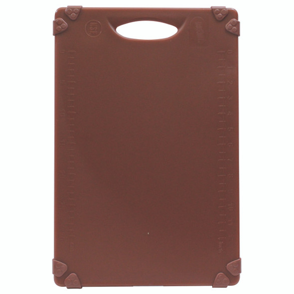 Tablecraft CBG1218ABR Grippy Cutting Board with Handle, 12"x18"x1/2", Brown