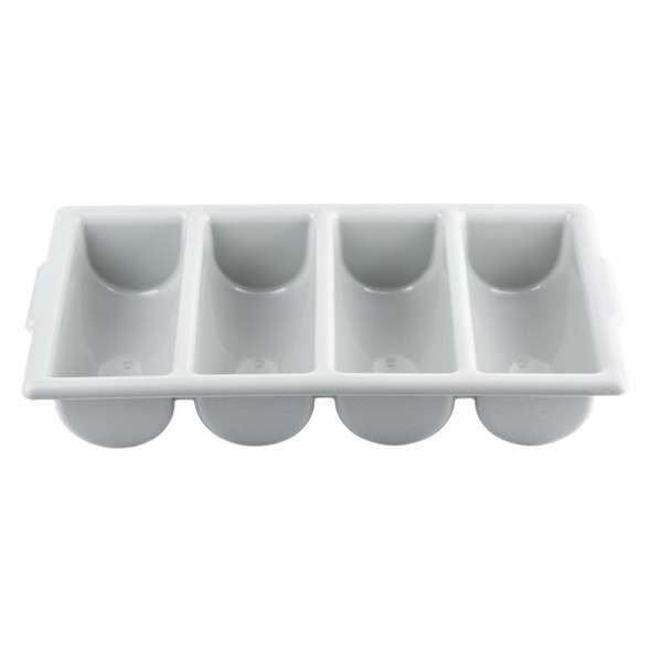 Tablecraft 1524G Cutlery Bin, 21-5/8" x 12", (4) Sections, Grey