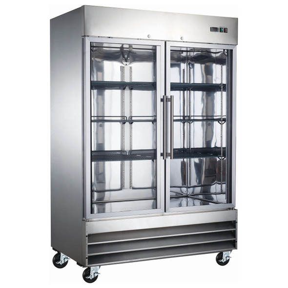 Adcraft USFZ-2D-G 54" Glass Door Reach-In Freezer - 48 Cu. Ft.