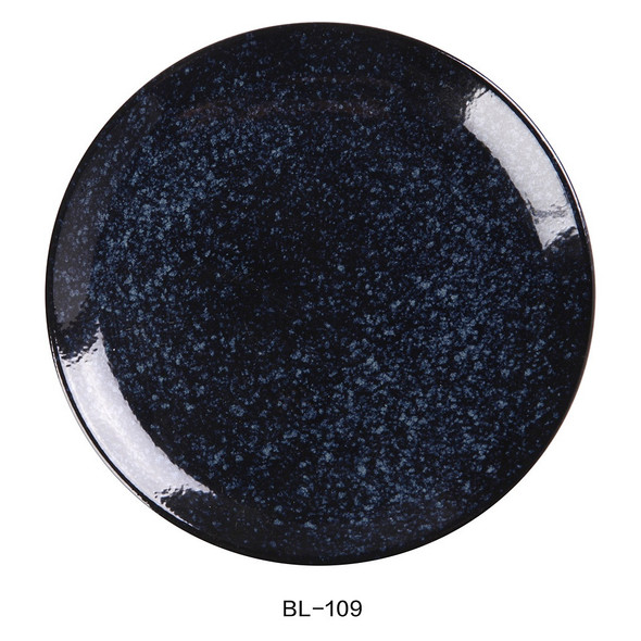 Yanco BL-109 Ceramic Blue Star Dinner Plate, 9-1/8" Round, 24/Case