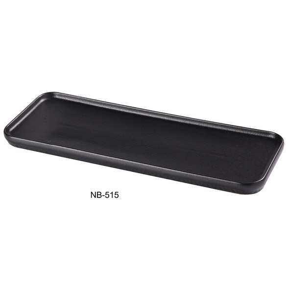 Yanco NB-515 Noble Black Plate, 15-1/2" x 5-1/2", Rectangular(12/Case)