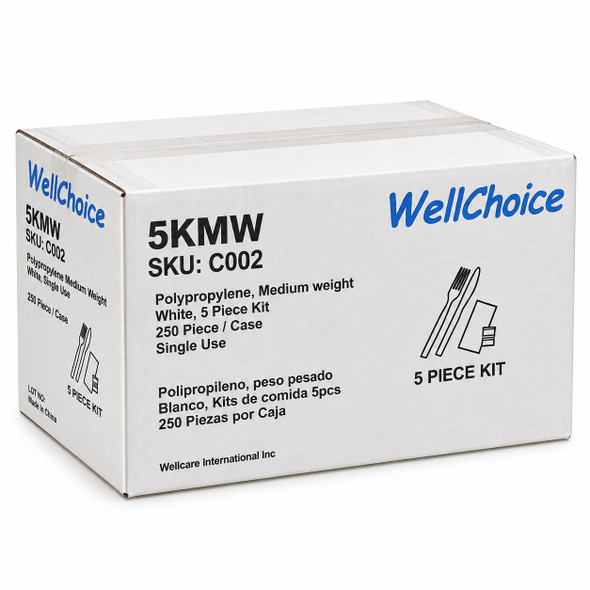 WELLCHOICE 5KMW Cutlery Combo, Knife, Fork, Salt & Pepper, Napkin (250pc/Case)