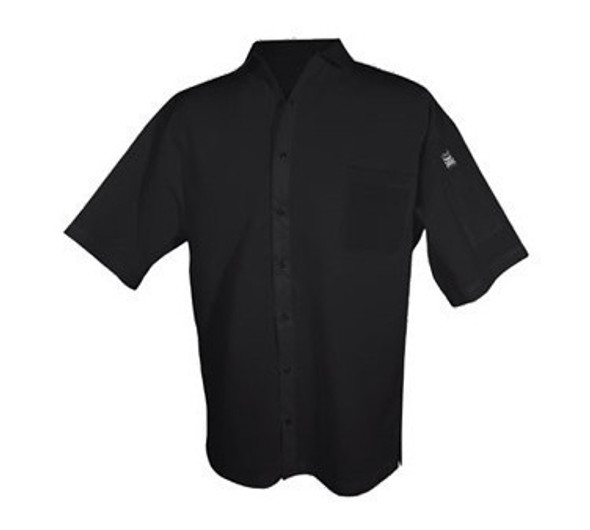 Chef Revival CS006BK-2X Cook Shirt, Black, Short Sleeve, Snaps, 2X-Large