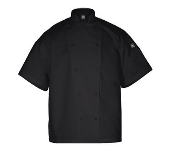 Chef Revival J005BK-M Classic Chef's Jacket, Short Sleeve, Black, Medium