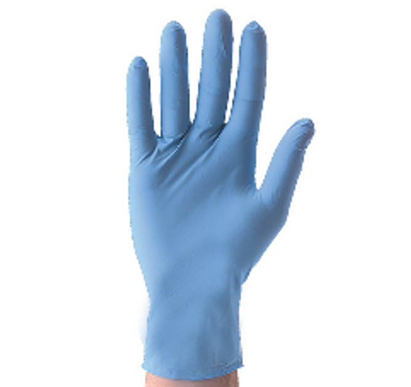 W3E723 Blue Nitrile Gloves, Powder Free, X-Large (100/box)
