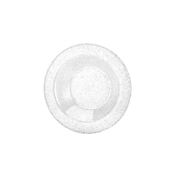 King Zak 33605 Glitter Plastic Bowl, 5 oz, Silver (10/Pack)