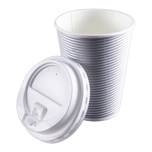 King Zak 00740 Paper Hot Cups & Lids, 12 oz, Silver (Pack of 30 Sets) King Zak 00740 Paper Hot Cups & Lids, 12 oz, Silver (Pack of 30 Sets)