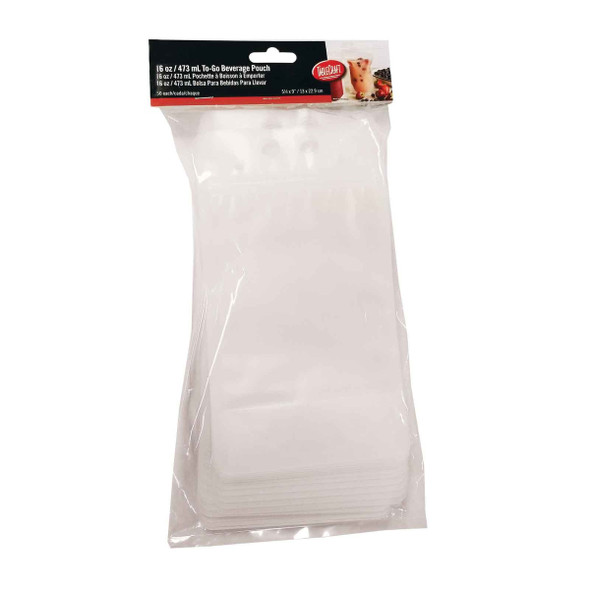 Tablecraft 10884 To-Go Beverage Pouch, 16 oz., Polyethylene (50/pcs)