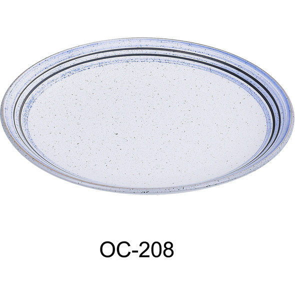 Yanco OC-208 Ocean Plate, 8", Oval, Blue Design (3dz/Case)