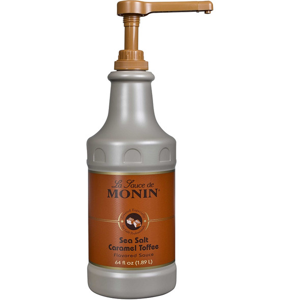 Monin Sea Salt Caramel Toffee Sauce, 64 Ounce