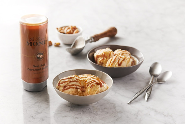 Monin Sea Salt Caramel Toffee Sauce, 64 Ounce