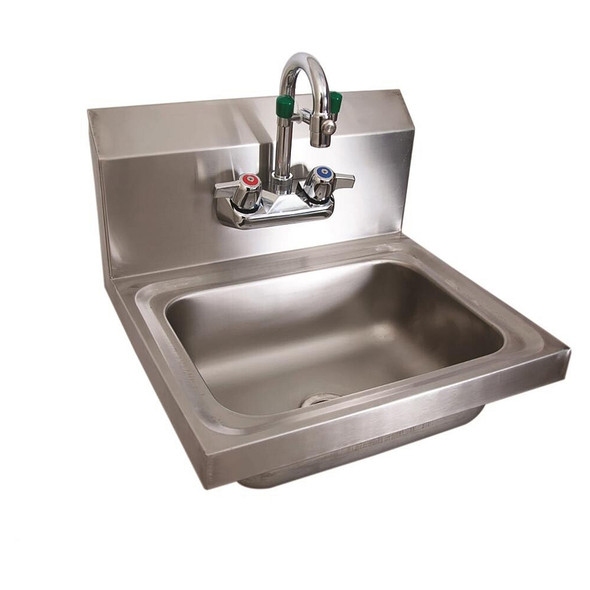 BK BKHS-W-1410EY-P-G Stainless Steel Hand Sink with Eye Wash Station, Faucet 14" X 10" X 5" BK BKHS-W-1410EY-P-G Stainless Steel Hand Sink with Eye Wash Station, Faucet 14" X 10" X 5"