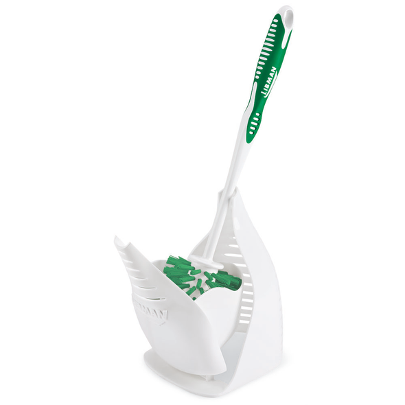Libman 40 Toilet Bowl Brush & Caddy, White & Green