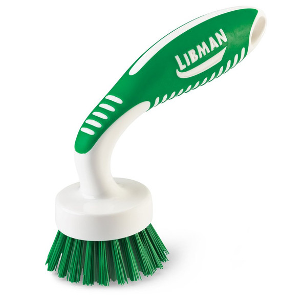 Libman 42 Curved Kitchen Brush, Round Head, Rubber Grip