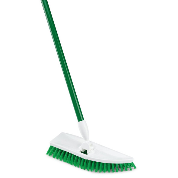 Libman 122 Floor Scrub Brush & Handle, 11" x 4", Green & White