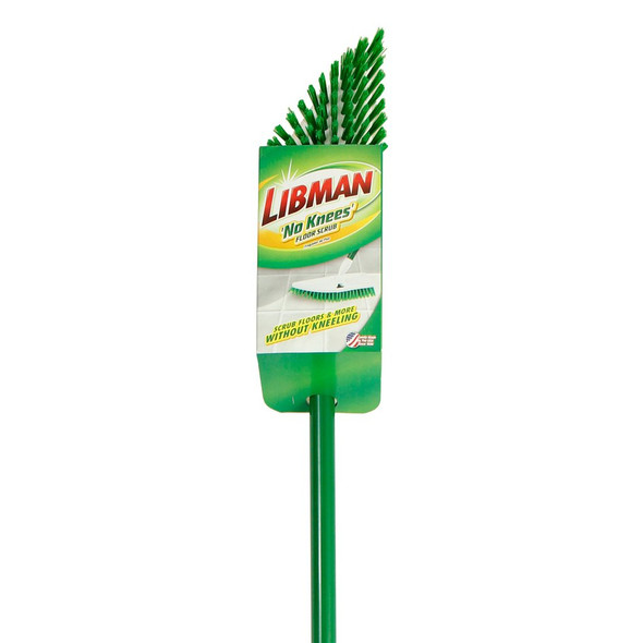 Libman 122 Floor Scrub Brush & Handle, 11" x 4", Green & White