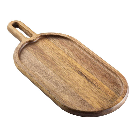 Tablecraft 11522 Acacia Oblong Snack Tray, 12" x 5-1/2", Wood