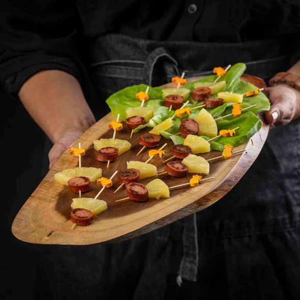 Tablecraft 11301 Acacia Serving Board, 20" x 8", Oval, Wood
