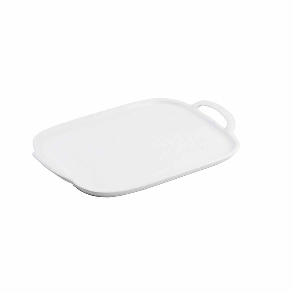 Tablecraft 11494 Serving Tray, 12-1/4" x 8", White, Faux Cast Iron Melamine