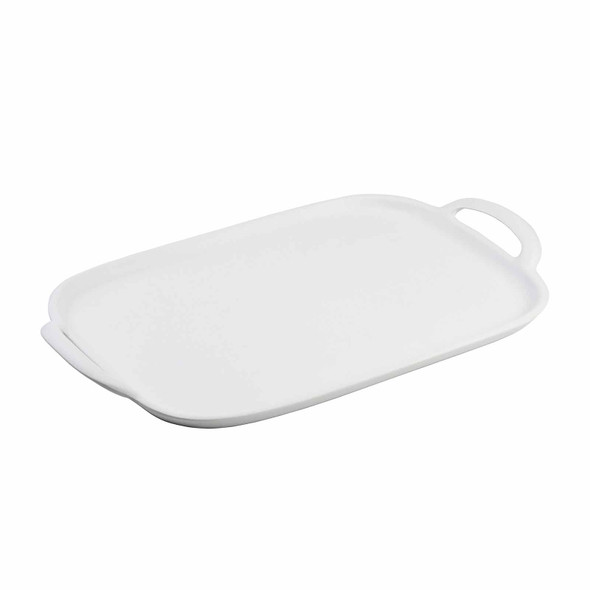 Tablecraft 11495 Serving Tray, 20-3/8" x 13-1/4", White, Faux Cast Iron Melamine