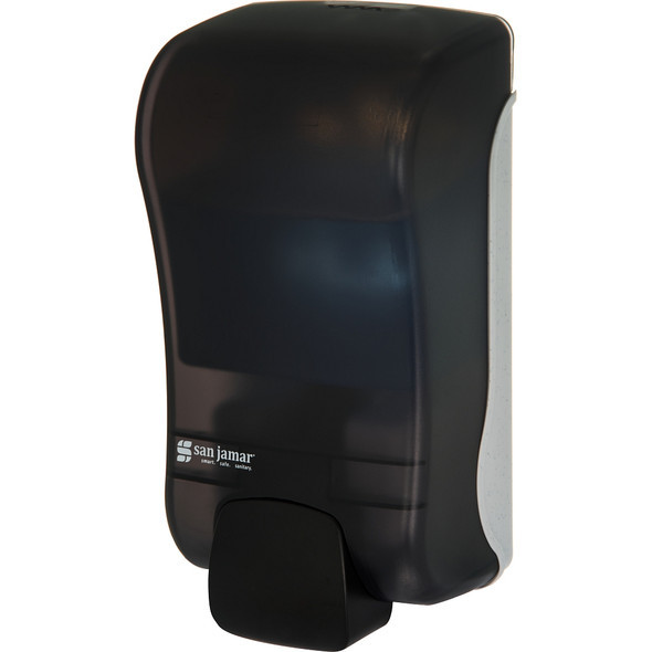 San Jamar SF1300TBK Rely Manual Soap & Sanitizer Dispenser, Foam, 1300 mL, Black