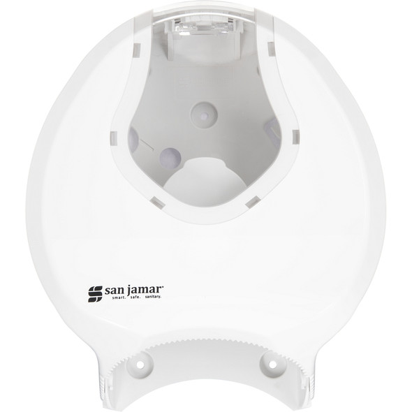 San Jamar R2070WHCL Summit Bath Tissue Dispenser, 9" Jumbo Roll, White/Clear