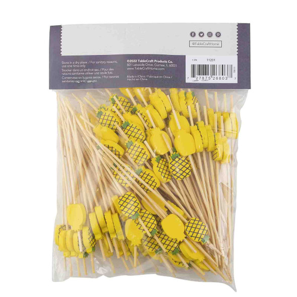 Tablecraft 11201 Decorative Picks, Wooden, Pineapple (Pack/100pcs)