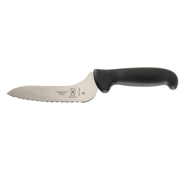 Mercer Culinary M18134BK Ultimate White Bread Knife, 6", Wavy Edge, Black Handle