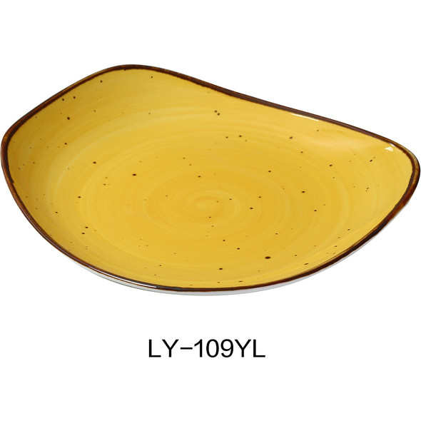 Yanco LY-109YL Lyon Plate, 8-3/4", Free Form, Yellow (24/Case)